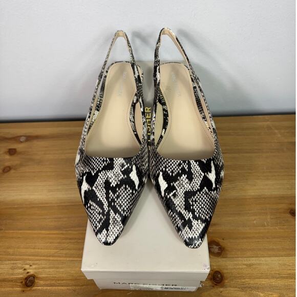 New Marc Fisher Fina2 Slingback Flats in Black Multi Women's Size 8 - Picture 2 of 10